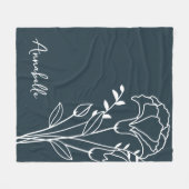 Geburtsmonat-Blume, Januar Blue Script Name Fleecedecke (Vorderseite (Horizontal))