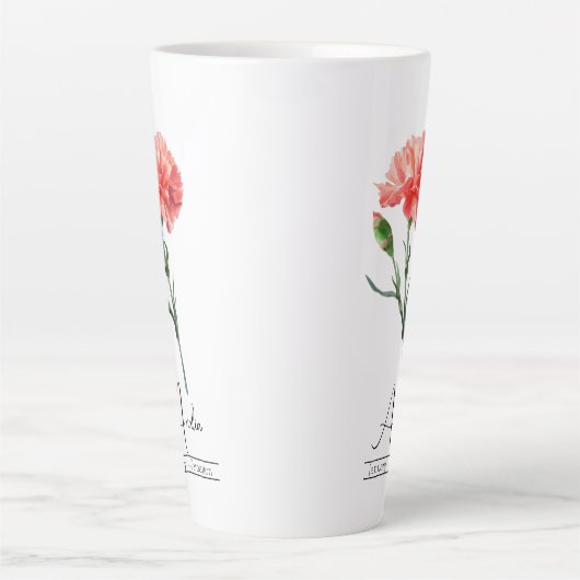 Geburtsmonat Blume Januar Nation Latte Tasse (Vorderseite)