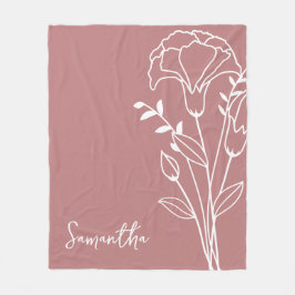 Geburtsmonat Blume, Januar Rose Kalligraphie Name Fleecedecke