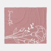 Geburtsmonat Blume, Januar Rose Kalligraphie Name Fleecedecke (Vorderseite (Horizontal))