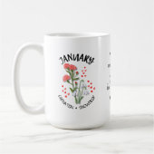 Geburtsmonat Blume JANUARY Individuelle Name Chris Kaffeetasse (Links)