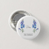 Geburtsmonat Blume Juli Larkspur Button (Vorne & Hinten)