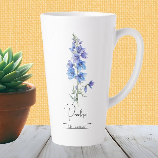 Geburtsmonat Blume Juli Larkspur Milchtasse