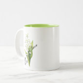 Geburtsmonat Blume Lily des Vallenamens Zweifarbige Tasse (Vorderseite Links)