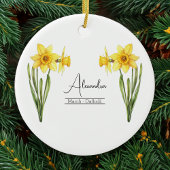 Geburtsmonat Blume März affodil Keramik Ornament