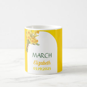 Geburtsmonat Blume März affodil Personalisiert Kaffeetasse