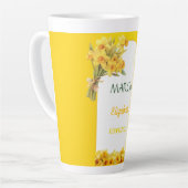 Geburtsmonat Blume März affodil Personalisiert Milchtasse (Linke Ecke)