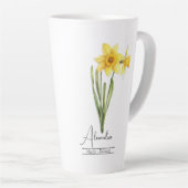 Geburtsmonat Blume März Daffodil Latte Tasse (Rechte Ecke)