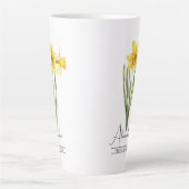Geburtsmonat Blume März Daffodil Latte Tasse (Vorderseite)