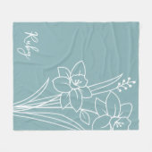 Geburtsmonat Blume, März Kalligraphie Name Fleecedecke (Vorderseite (Horizontal))