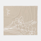 Geburtsmonat Blume, März Kalligraphie Name Fleecedecke (Vorderseite (Horizontal))
