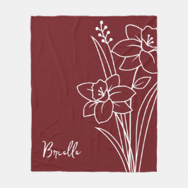 Geburtsmonat Blume, März Kalligraphie Name Fleecedecke