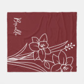 Geburtsmonat Blume, März Kalligraphie Name Fleecedecke (Vorderseite (Horizontal))
