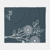 Geburtsmonat-Blume, November Kalligraphiename Fleecedecke (Vorderseite (Horizontal))