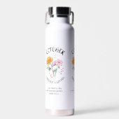 Geburtsmonat Blume OKTOBER Christlich Trinkflasche (Vorne)