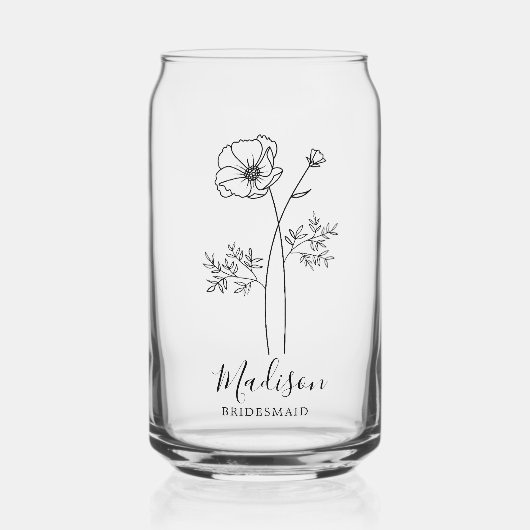 Geburtsmonat Blume Oktober Cosmos Bridesmaid Dosenglas (Vorderseite)