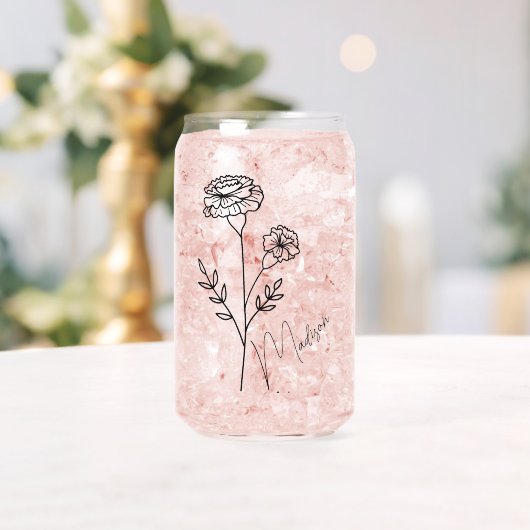 Geburtsmonat Blume Oktober Marigold Bridesmaid Dosenglas (Insitu (Hochzeit))