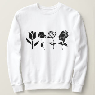 Geburtsmonat Blume Schwarzweiß Sweatshirt
