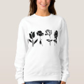 Geburtsmonat Blume Schwarzweiß Sweatshirt (Vorderseite)