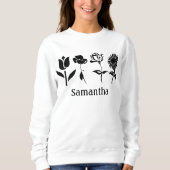 Geburtsmonat Blume Schwarzweiß Sweatshirt (Vorderseite)