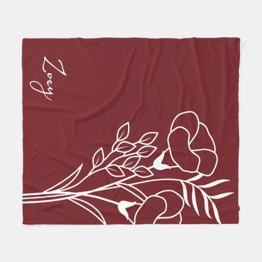 Geburtsmonat-Blume, September-Kalligraphiename Fleecedecke (Vorderseite (Horizontal))