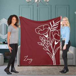 Geburtsmonat-Blume, September-Kalligraphiename Fleecedecke