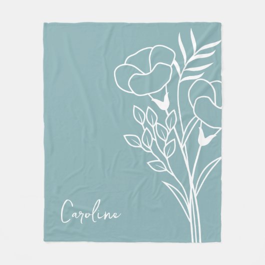 Geburtsmonat-Blume, September-Kalligraphiename Fleecedecke (Vorderseite)