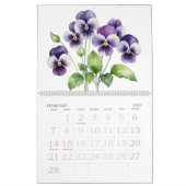 Geburtsmonat Blume Wasserfarben Kalender (Feb 2027)