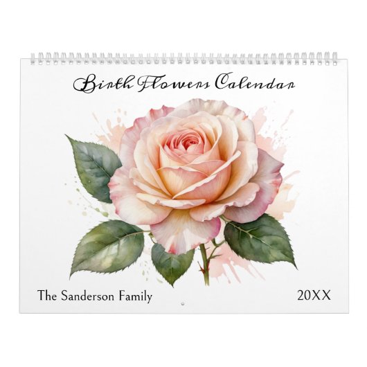 Geburtsmonat Blume Wasserfarben Kalender (Titelbild)