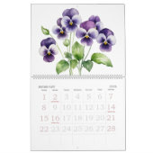 Geburtsmonat Blume Wasserfarben Kalender (Feb 2026)