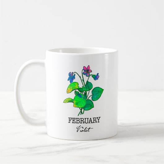 Geburtsmonat Februar Violet Kaffeetasse (Links)