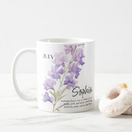 Geburtsmonat Juli Blume Personalisiert Kaffeetasse