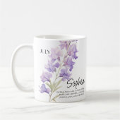 Geburtsmonat Juli Blume Personalisiert Kaffeetasse (Links)