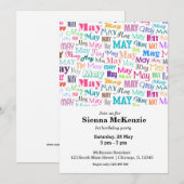 Geburtsmonat Mai Einladung (Vorne/Hinten)