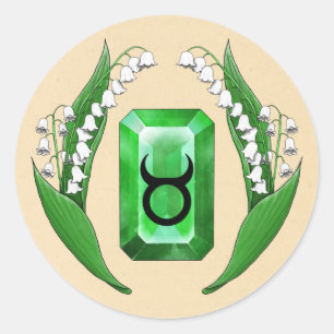 Geburtsmonat May Taurus Runder Aufkleber