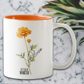 Geburtsmonat Oktober Blume Marigold Name Zweifarbige Tasse