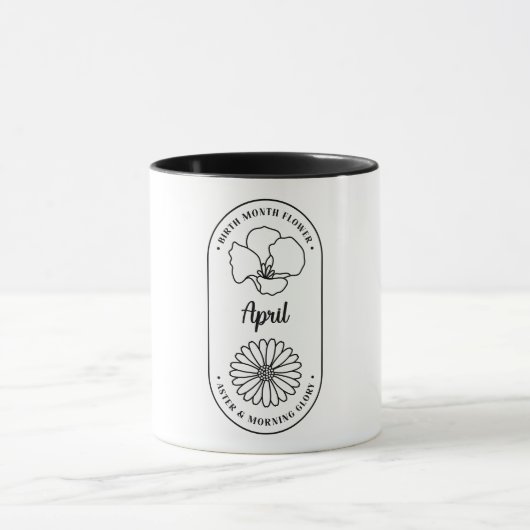 Geburtsmonatsblume April Aster Morgen Glory Tasse (Zentrum)