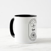 Geburtsmonatsblume April Aster Morgen Glory Tasse (Vorderseite Links)