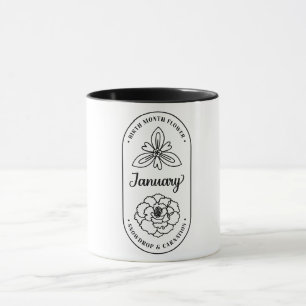 Geburtsmonatsblume Januar Nelke Tasse