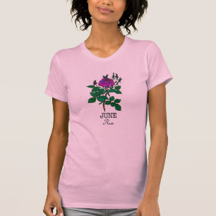 Geburtsmonatsblume Juni Rose T-Shirt