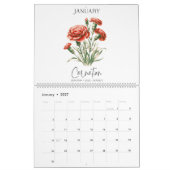 Geburtsmonatsblume Kalender (Jan 2027)