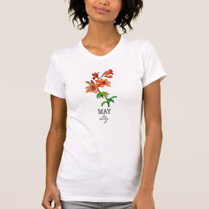 Geburtsmonatsblume Mai Lilie T-Shirt