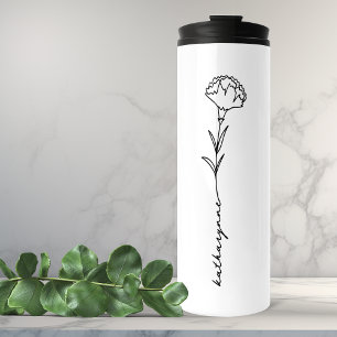Geburtsmonatsblume Nelke Januar Geburtstag Thermosbecher