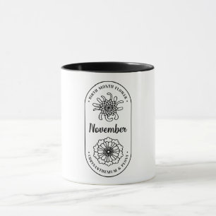 Geburtsmonatsblume November Chrysantheme Tasse