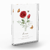 Geburtsmonatsblume Rose Fotoblock (Links)
