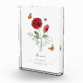 Geburtsmonatsblume Rose Fotoblock (Rechts)