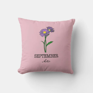 Geburtsmonatsblume September Aster Kissen