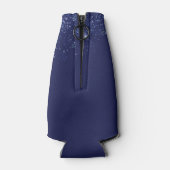 Geburtsnacht blauer Glitzer Staubname Flaschenkühler (Rückseite)