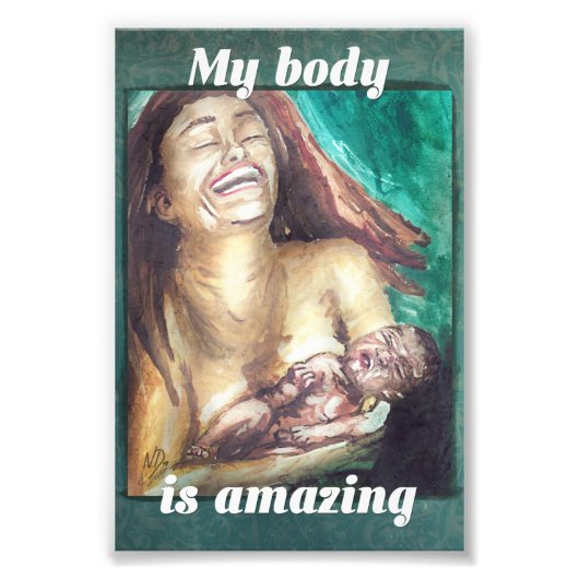 Geburtsnachweis (6by4) "Mein Körper ist phantastis Fotodruck (Vorne)