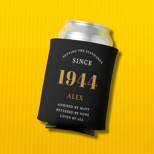 Geburtsname 1944 Black Gold Elegant Chic Dosenkühler